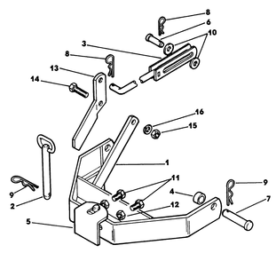 Sleeve Hitch Diagram and Parts List for 62542C (K00000001-K99999999)(1991) Lawn Boy Lawn Tractor